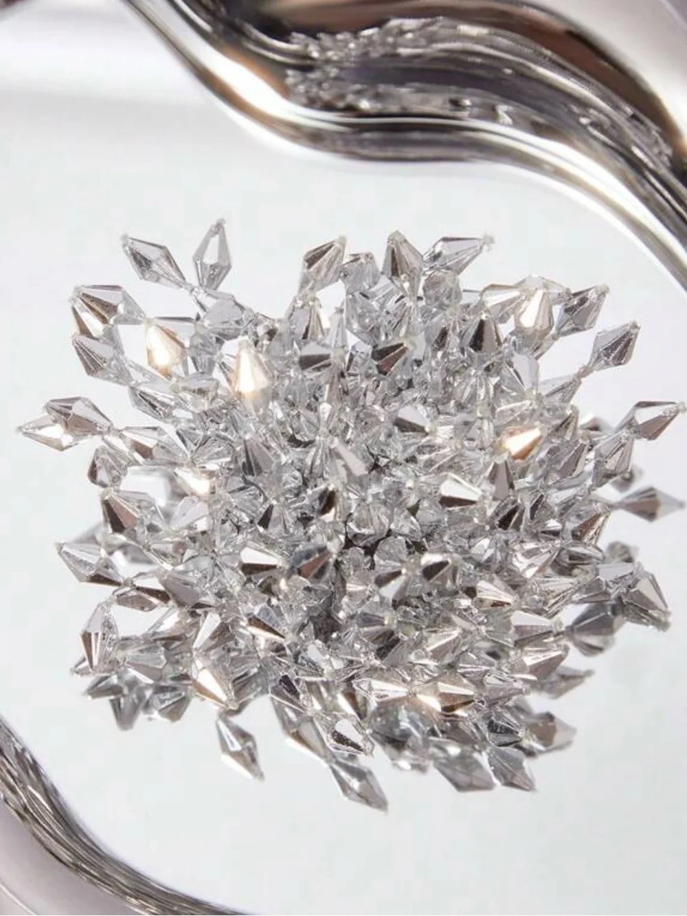 ✨Silver Crystal Cluster Statement Earrings - Women Jewelry
